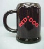 Black Red Dog Mug - Rear View