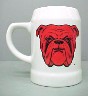 White Red Dog Mug - Rear View